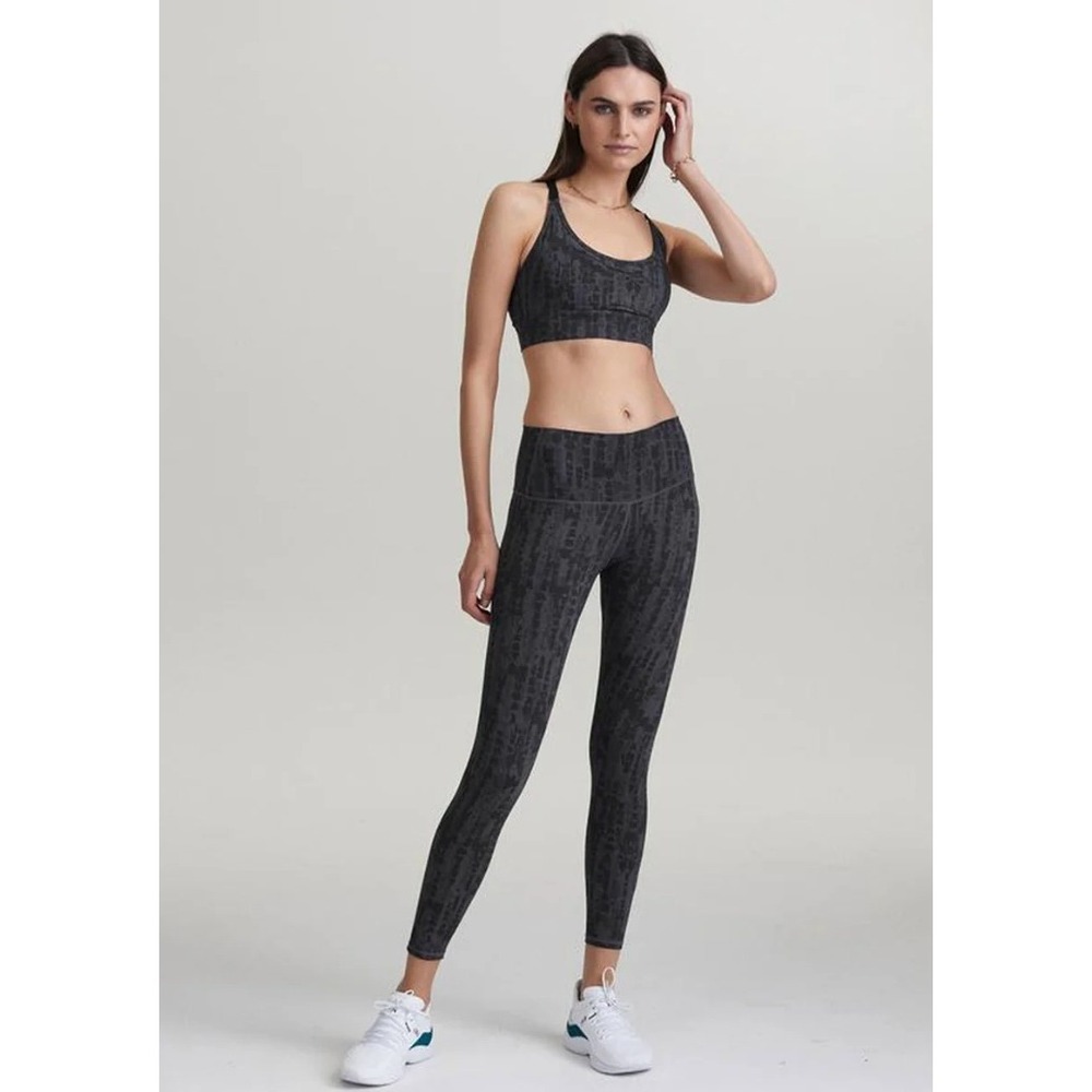 Varley Luna Leggings Textured Scales Size XS High Rise Black Gray Athletic